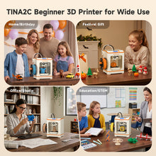 Load image into Gallery viewer, WEEFUN TINA2C 3D Printer for Beginners, Fully Assembled with WiFi Cloud Print, APP Smart Control Mini 3D Printer for Beginners and Kids, Auto Leveling DIY 3D Printers Fully Open Source for Home, School